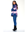 Дамски пуловер в синьо, лилаво и розово Tina-3 снимка