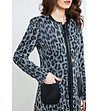Дамско сако с леопардов принт в сиво и черно Tola-4 снимка
