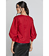 Дамска памучна блуза в цвят цвят бордо Lamia-1 снимка