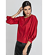 Дамска памучна блуза в цвят цвят бордо Lamia-2 снимка