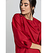 Дамска памучна блуза в цвят цвят бордо Lamia-4 снимка