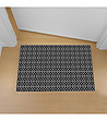 Черна постелка с принт на бели фигурални мотиви 52х75 см-0 снимка
