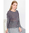 Дамски пуловер в лилаво и сребристо Mireille-0 снимка