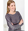 Дамски пуловер в лилаво и сребристо Mireille-2 снимка