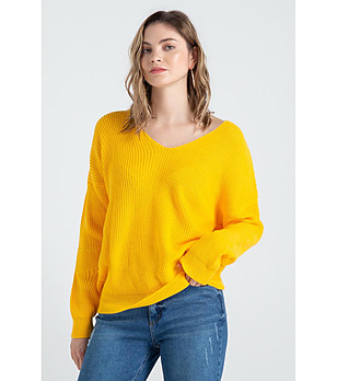 Жълт дамски пуловер Brenda снимка