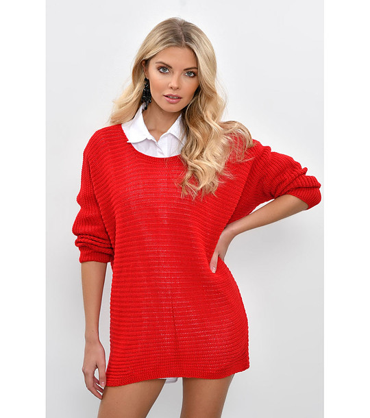 Дамски червен пуловер Santi снимка