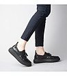 Черни дамски обувки от естествена кожа-1 снимка