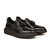 Черни дамски обувки от естествена кожа-2 снимка