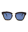 Дамски слънчеви очила в тъмно бордо с елементи на хавана със сини лещи-1 снимка