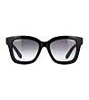Черни дамски слънчеви очила с принт при дръжките-1 снимка