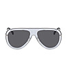 Unisex слънчеви очила с прозрачни рамки и тъмни лещи-1 снимка