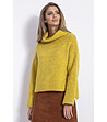 Дамски пуловер в цвят горчица Savrina-0 снимка