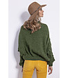 Зелен дамски пуловер с ефектни ръкави Dorea-1 снимка