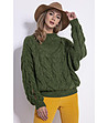 Зелен дамски пуловер с ефектни ръкави Dorea-2 снимка