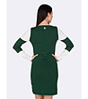Памучна рокля в зелено и екрю Farida-1 снимка
