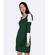 Памучна рокля в зелено и екрю Farida-3 снимка