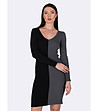 Плетена памучна рокля в черно и антрацит Eileen-0 снимка