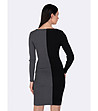 Плетена памучна рокля в черно и антрацит Eileen-1 снимка