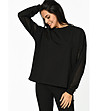 Черна дамска блуза с прозрачни ръкави Trissie-0 снимка