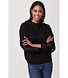 Черна дамска блуза с дантела при ръкавите Celestina-0 снимка