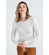 Дамски пуловер в цвят екрю Renata-0 снимка