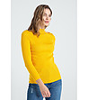 Дамски пуловер в цвят горчица Irene-1 снимка