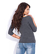 Дамски фин пуловер с вълна в цвят графит Lornita-1 снимка
