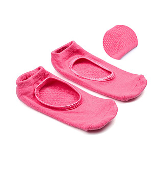 Розови памучни чорапи със силикон за йога и пилатес снимка