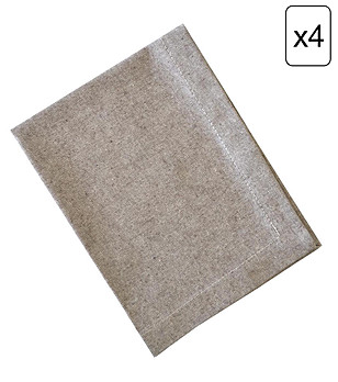 Комплект от 4 бр. текстилни салфетки в кафяв меланж Hugge снимка