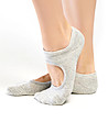 Сиви памучни чорапи със силикон за йога и пилатес-1 снимка