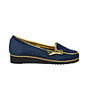 Moccasin navy blue suede/gold-3 снимка