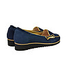 Moccasin navy blue suede/gold-4 снимка