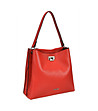 Дамска червена чанта от естествена кожа Inna-2 снимка