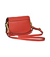 Червена кожена чанта за рамо-1 снимка