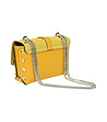 Жълта кожена чанта за рамо с капси Etera-1 снимка
