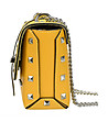 Жълта кожена чанта за рамо с капси Etera-3 снимка