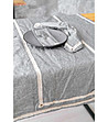 Памучна квадратна покривка в меланж на черно и сиво 109х109 см Hugge-1 снимка