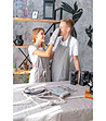 Unisex готварска памучна престилка в меланж на кафяво Hugge-3 снимка