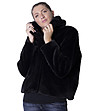 Пухкаво дамско черно палто Marlita-0 снимка