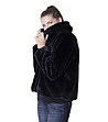 Пухкаво дамско черно палто Marlita-2 снимка