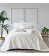 Шалте за легло в бяло с помпони 160х220 см-0 снимка
