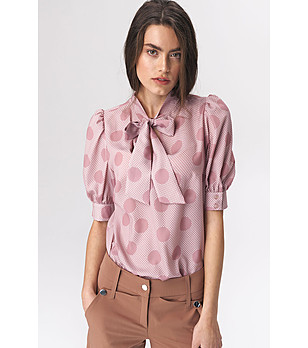 Розова дамска блуза на точки Morina снимка