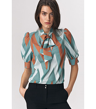 Многоцветна дамска блуза на точки Morina снимка