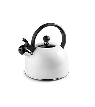 Бял чайник с ретро дизайн снимка