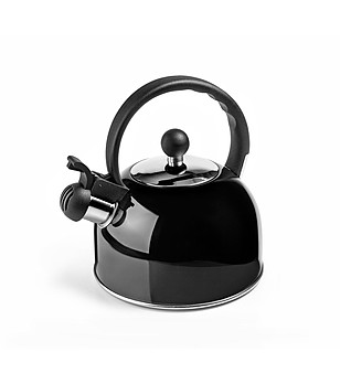 Черен чайник с ретро дизайн снимка