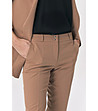 Дамски слим панталон в цвят карамел Sima-3 снимка
