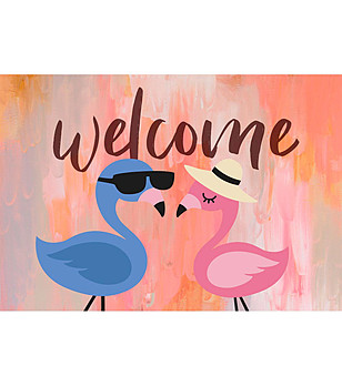 Постелка с принт фламинги Welcome 52х75 см снимка