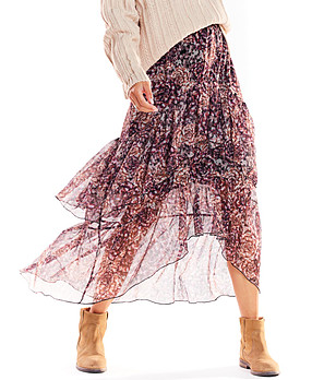 Ефирна пола с флорален принт Shelly снимка