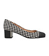 Дамски обувки с пепит в черно и бяло Jillian-0 снимка
