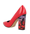 Червени кожени дамски обувки с масивен ток Adriana-2 снимка